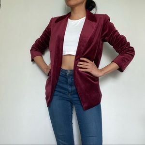 Forever 21 Burgundy Velvet Blazer